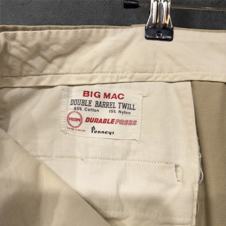 Vintage Big Mac Penneys 60s Double Barrel Twill Pants Size 38/28