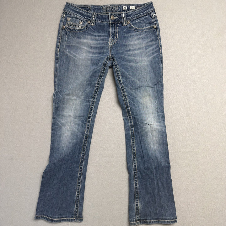 Vintage Miss Me Y2K Embellished Pocket  Jeans Size 28