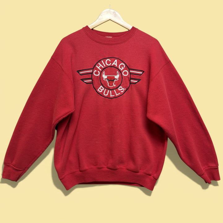 Vintage 90s Chicago Bulls Embroidered Sweatshirt Size Large