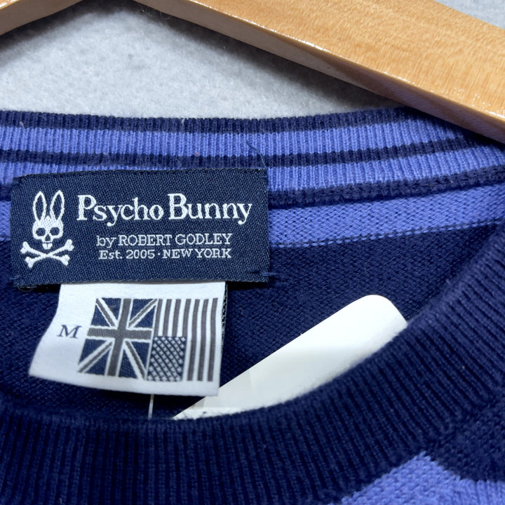 Psycho Bunny Blue Striped Sweater Size Medium