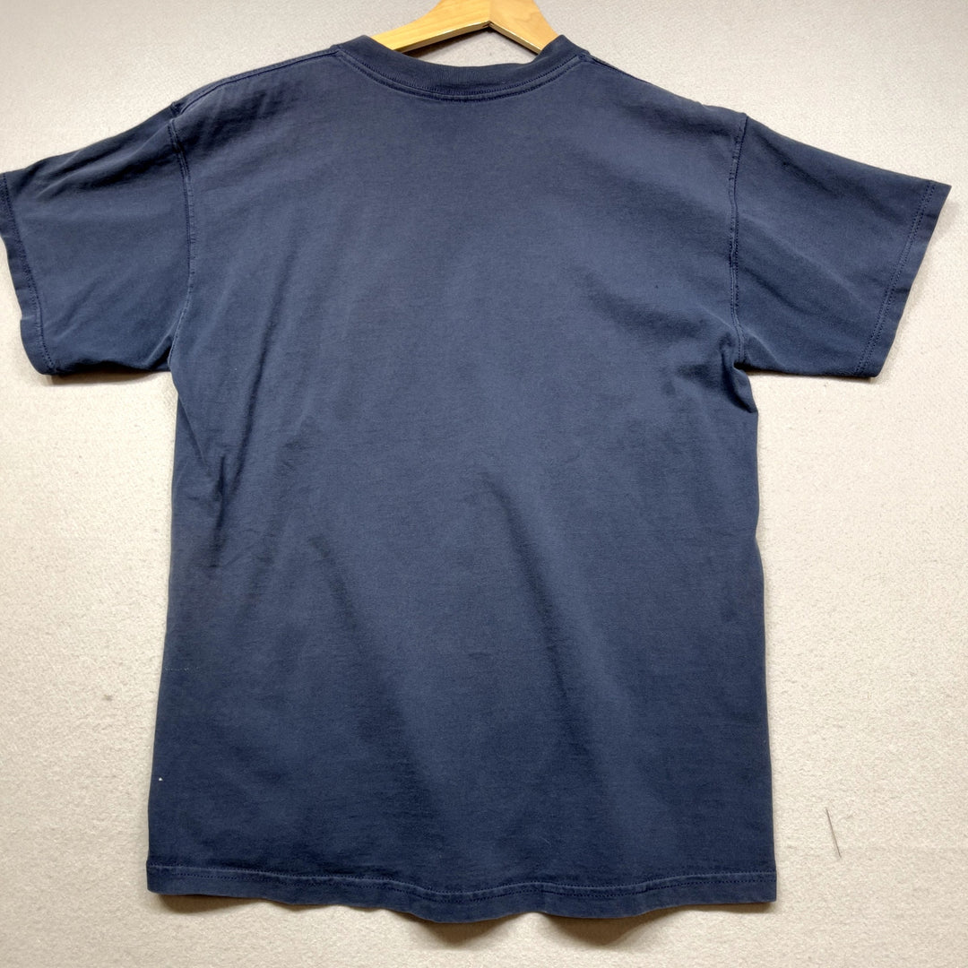 Vintage Discus Athletic Blue Faded Pocket T Shirt Size Large
