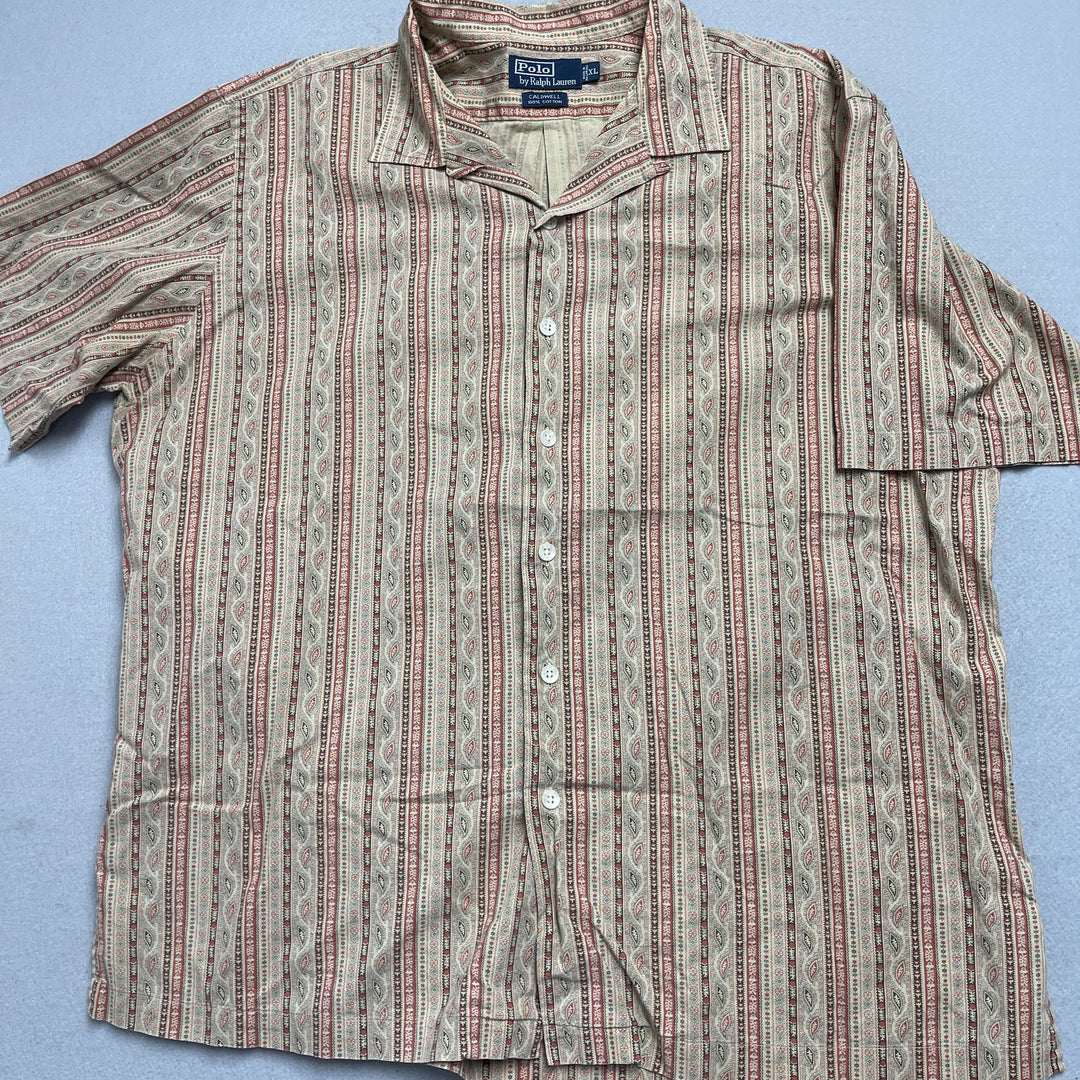 Polo Ralph Lauren Caldwell Shirt Camp Collar Hawaiian Bandana Paisley Shirt XL
