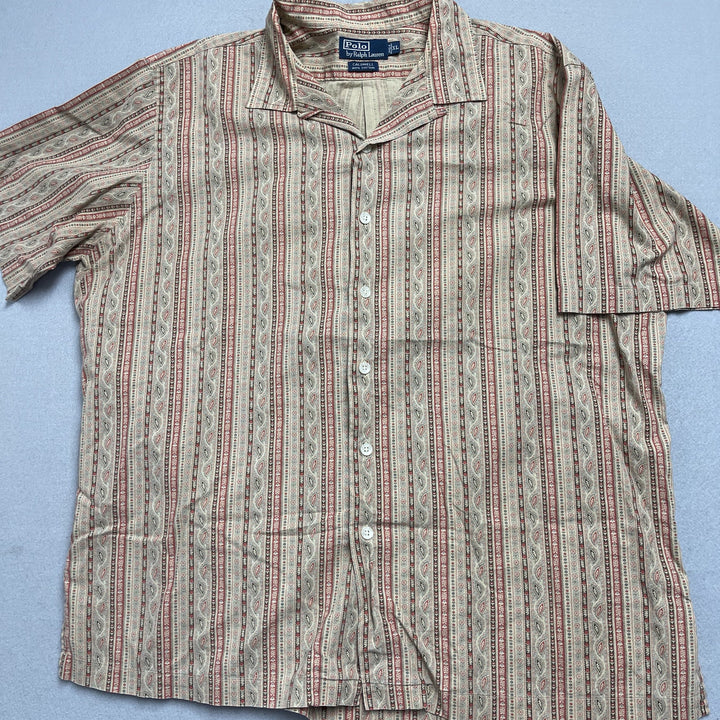 Polo Ralph Lauren Caldwell Shirt Camp Collar Hawaiian Bandana Paisley Shirt XL