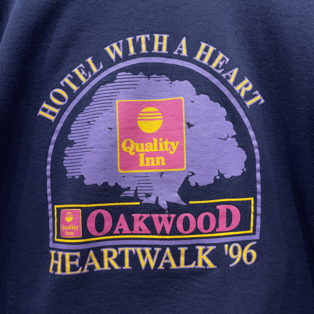 1996 Quality Inn Heart Walk Fundraiser Navy Blue Sweatshirt Size XL