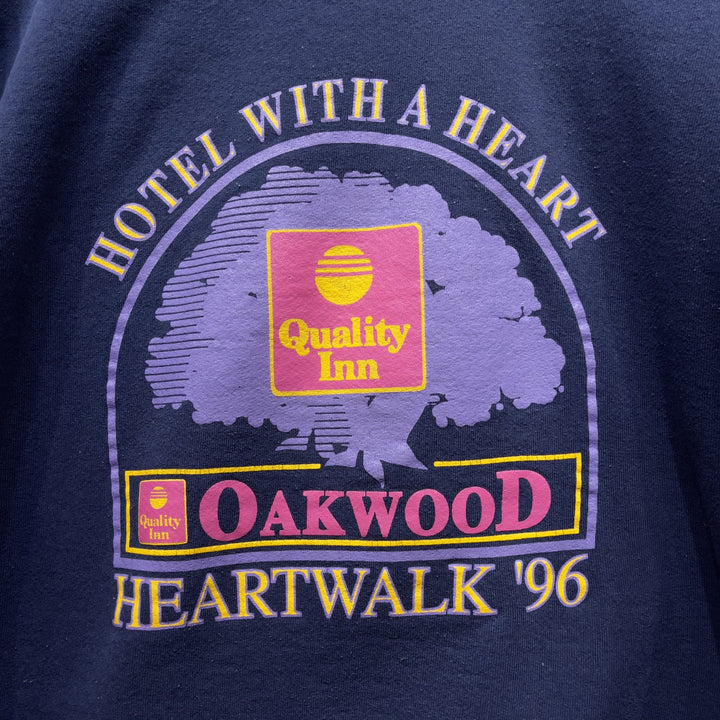 1996 Quality Inn Heart Walk Fundraiser Navy Blue Sweatshirt Size XL