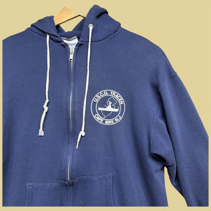 Vintage US Coast Guard 80s Zip up Hoodie Size Large