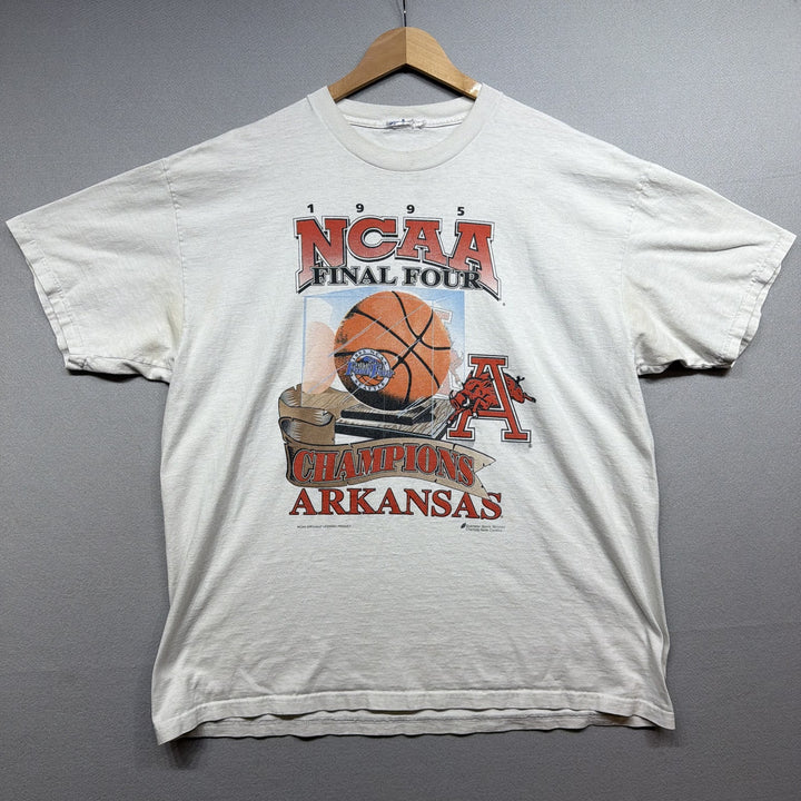 Vintage 90s Misprint Arkansas 1995 Champions Final Four T Shirt Size XL