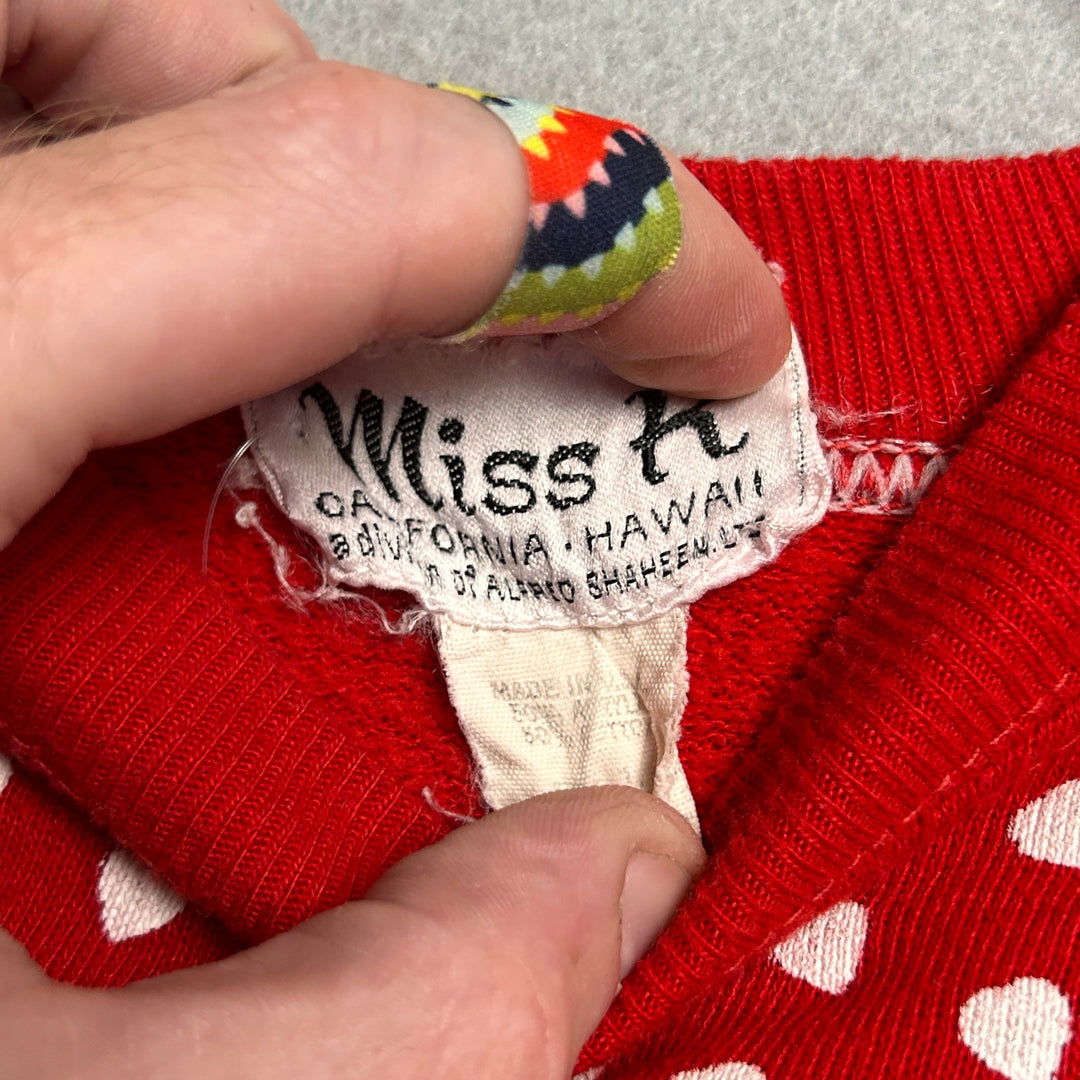 Vintage Miss K Hearts Sweatshirt Size Large