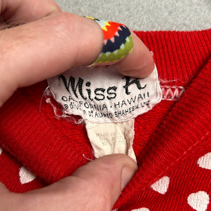 Vintage Miss K Hearts Sweatshirt Size Large