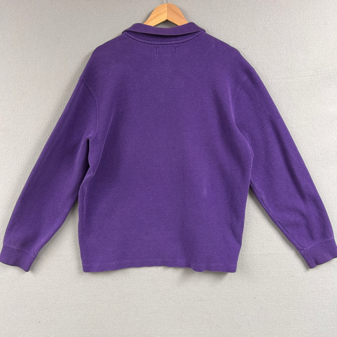 Vintage Polo Ralph Lauren Purple Quarter Zip Sweater Size Large