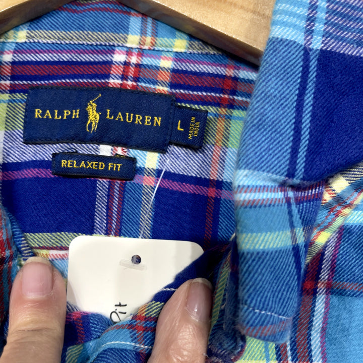 Polo Ralph Lauren Plaid button Down Shirt Size Large