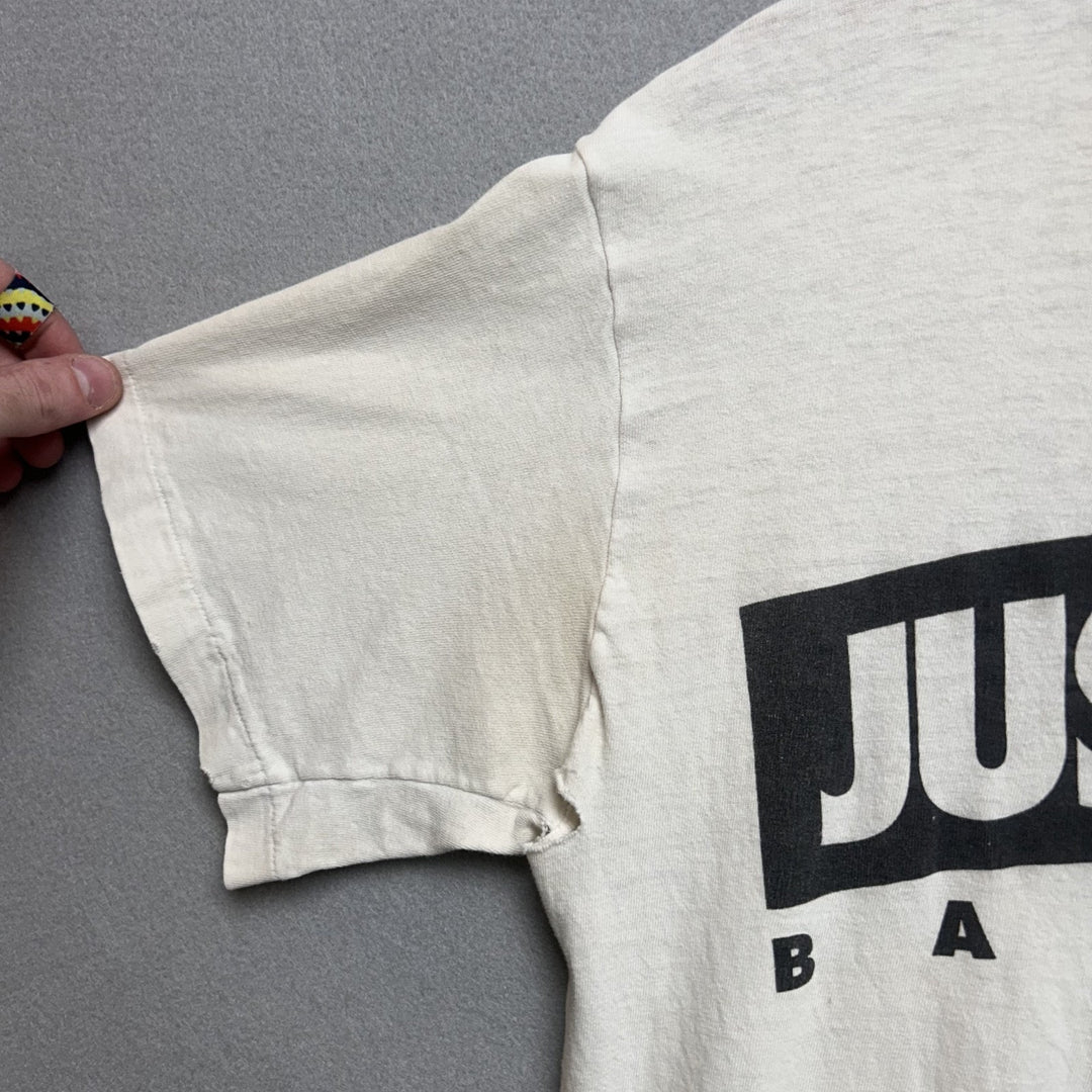 Vintage 90's Nike Just Do It Basketball White Shirt Size Medium - Distressed