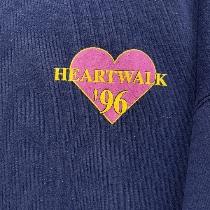 1996 Quality Inn Heart Walk Fundraiser Navy Blue Sweatshirt Size XL