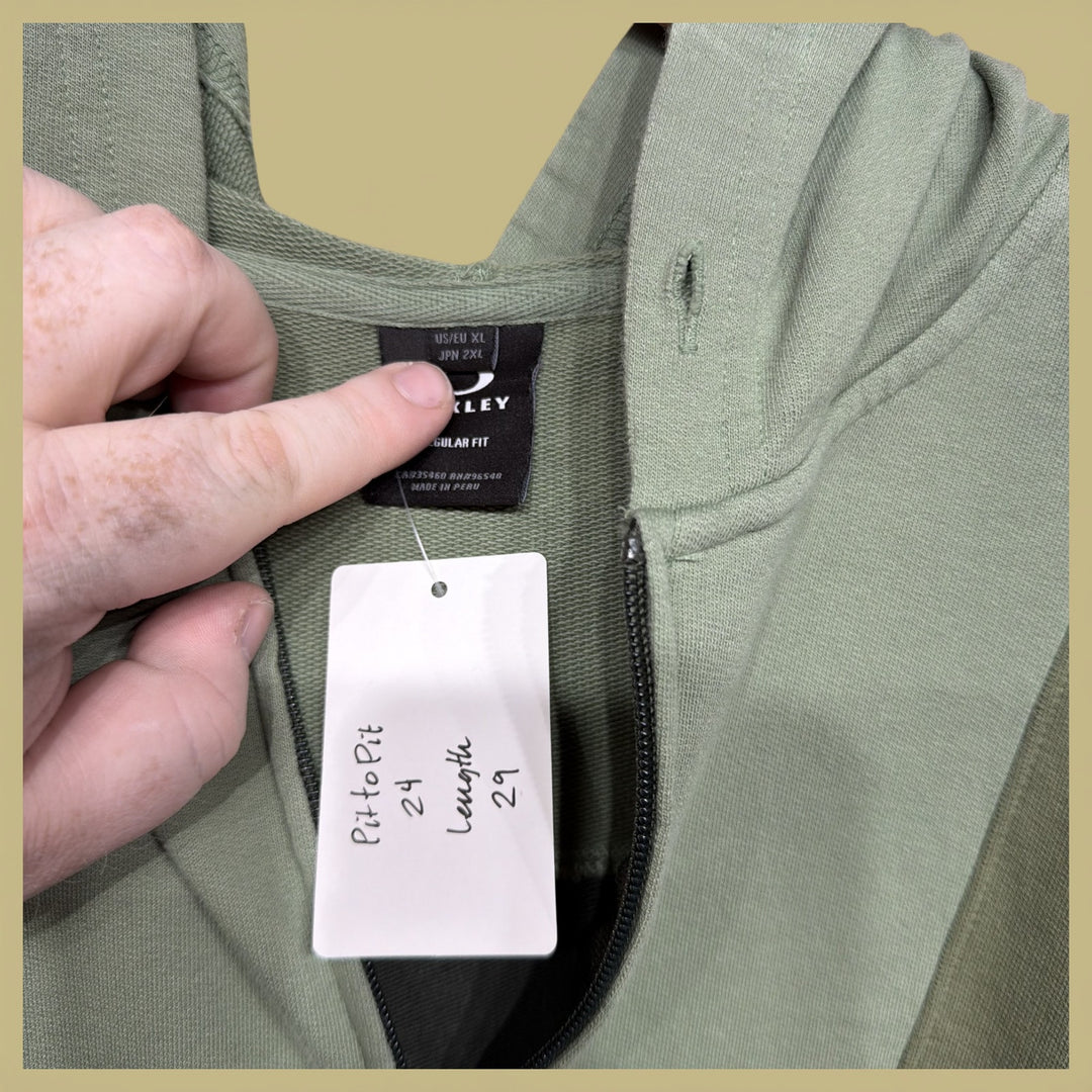 Oakley Green Color Block Hoodie Size XL