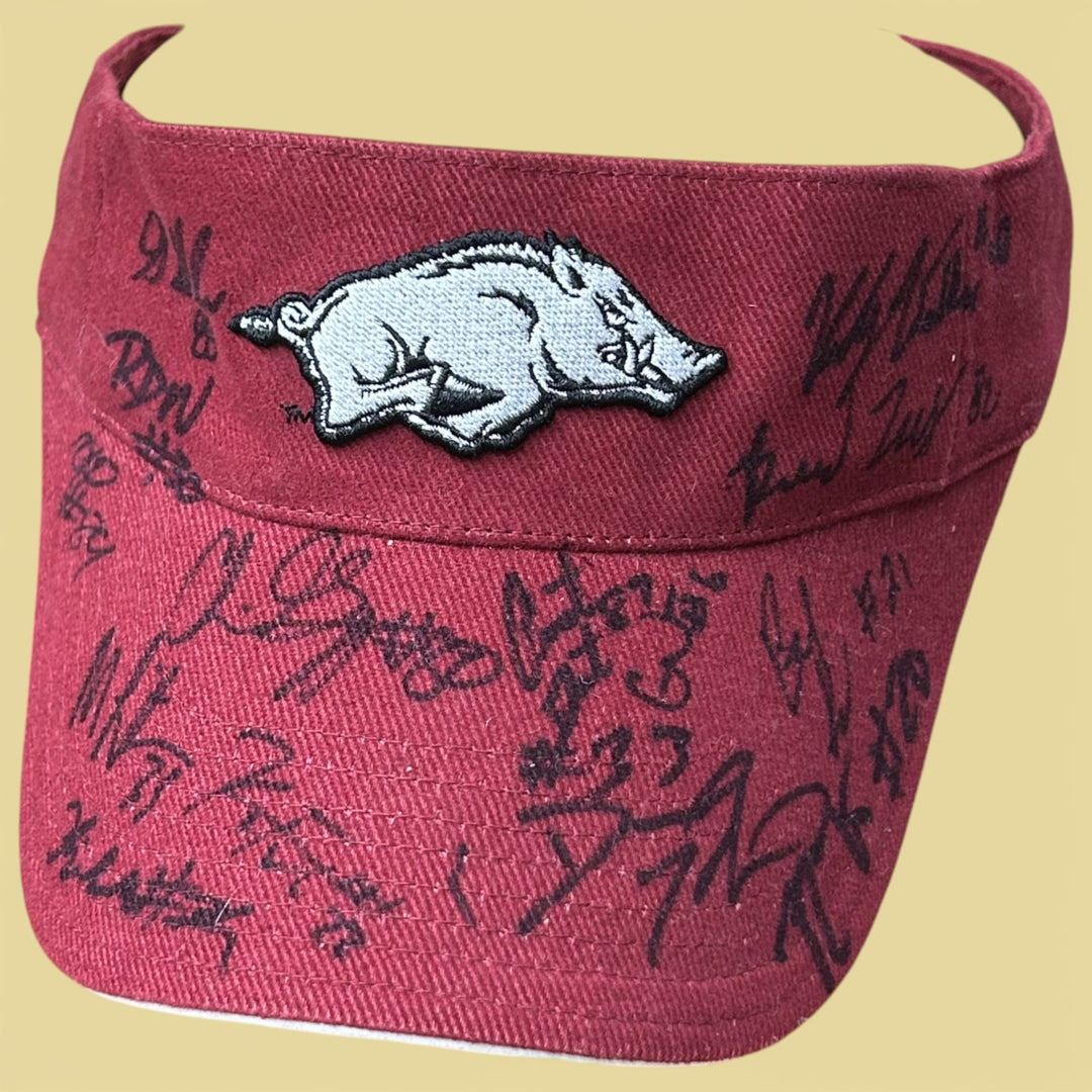 Vintage Arkansas Razorbacks 2000s Visor Autographed