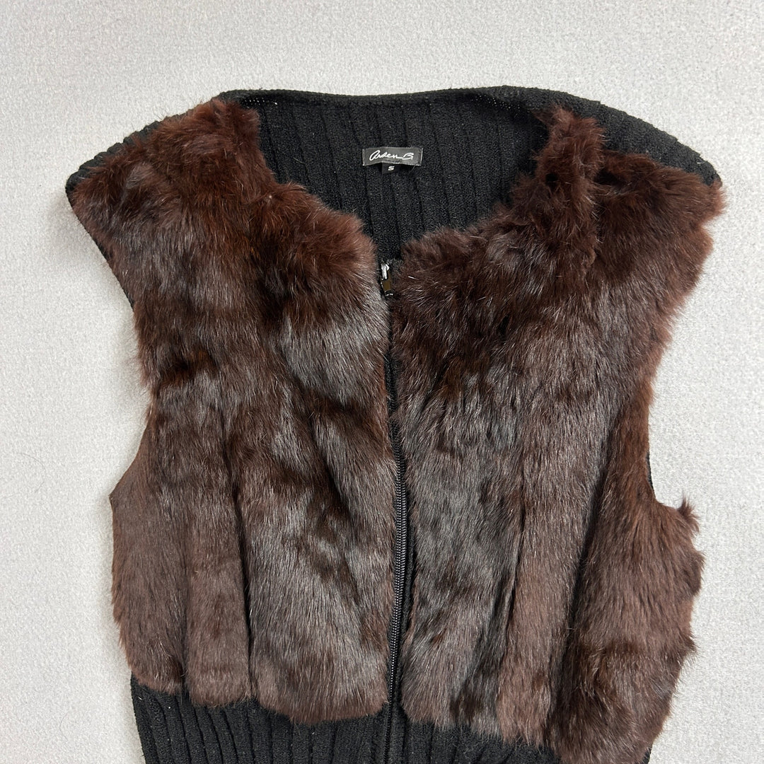 Arden B Rabbit Fur  Sweater Vest Size Small