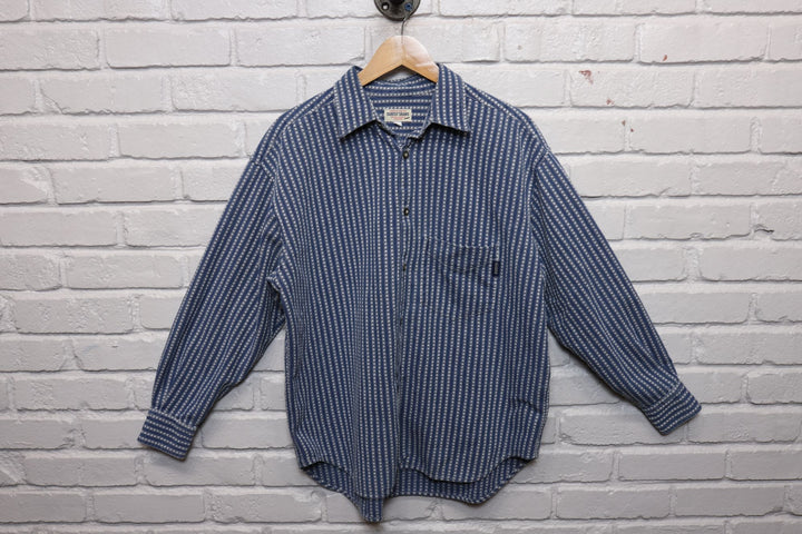 90s guess jeans striped shirt size large