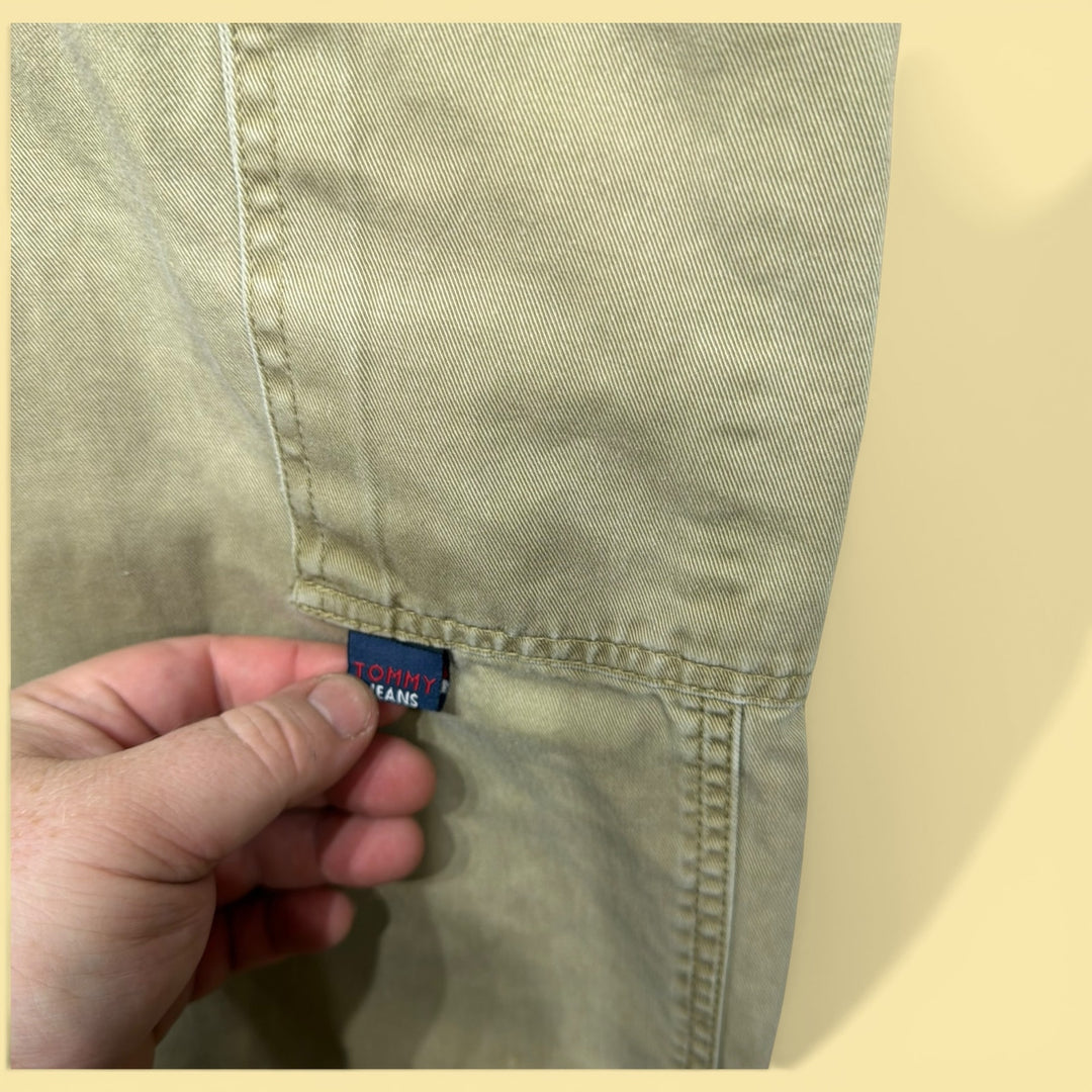 Vintage 90s Tommy Hilfiger Flag Patch Cargo Pants Size 34