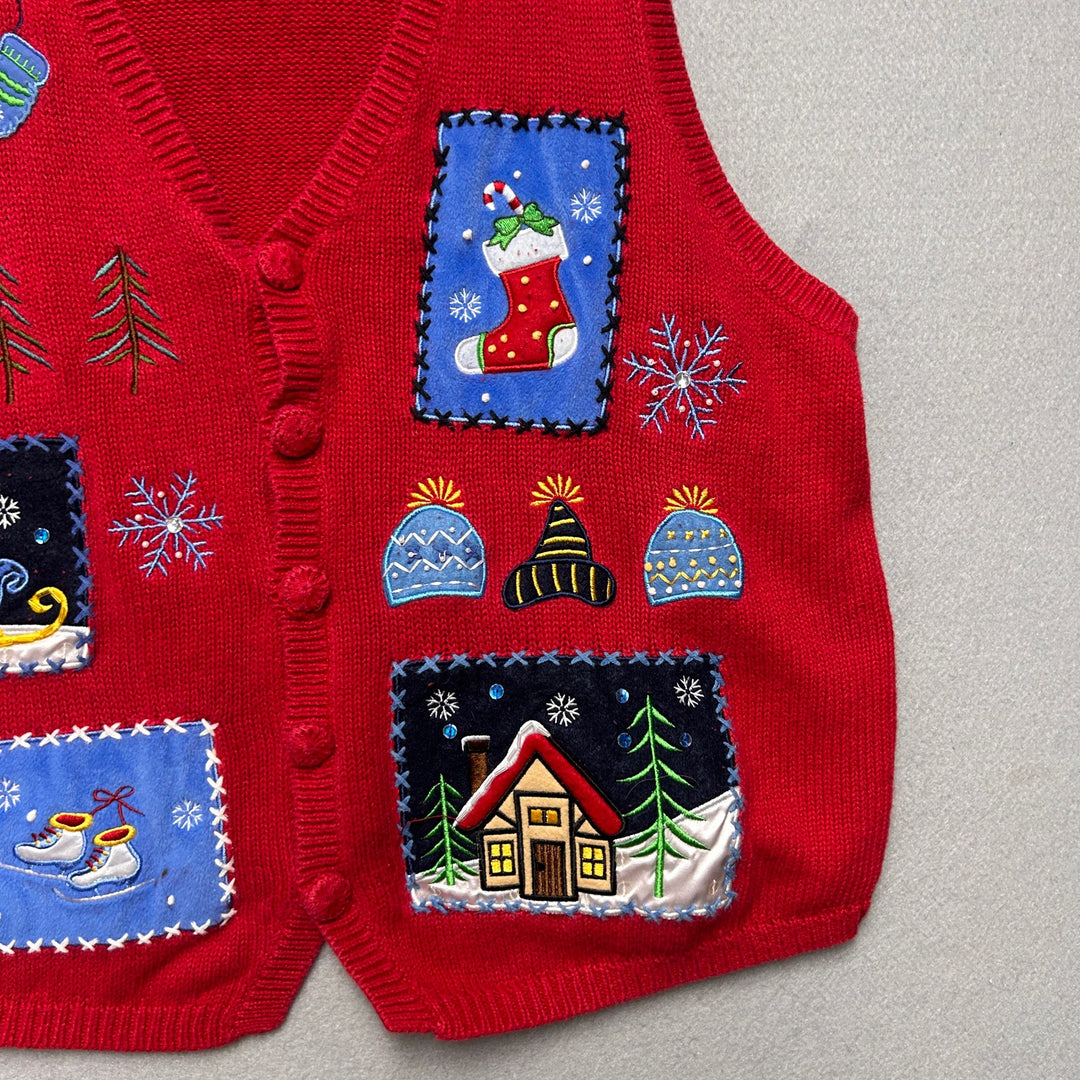 Vintage Holiday Editions Winter Sweater Vest Size Large