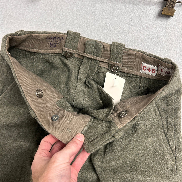 Vintage Swedish Army Wool Pants Size 30x30