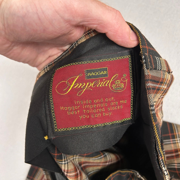 Vintage Haggar imperial Plaid Trouser Pants Size 38