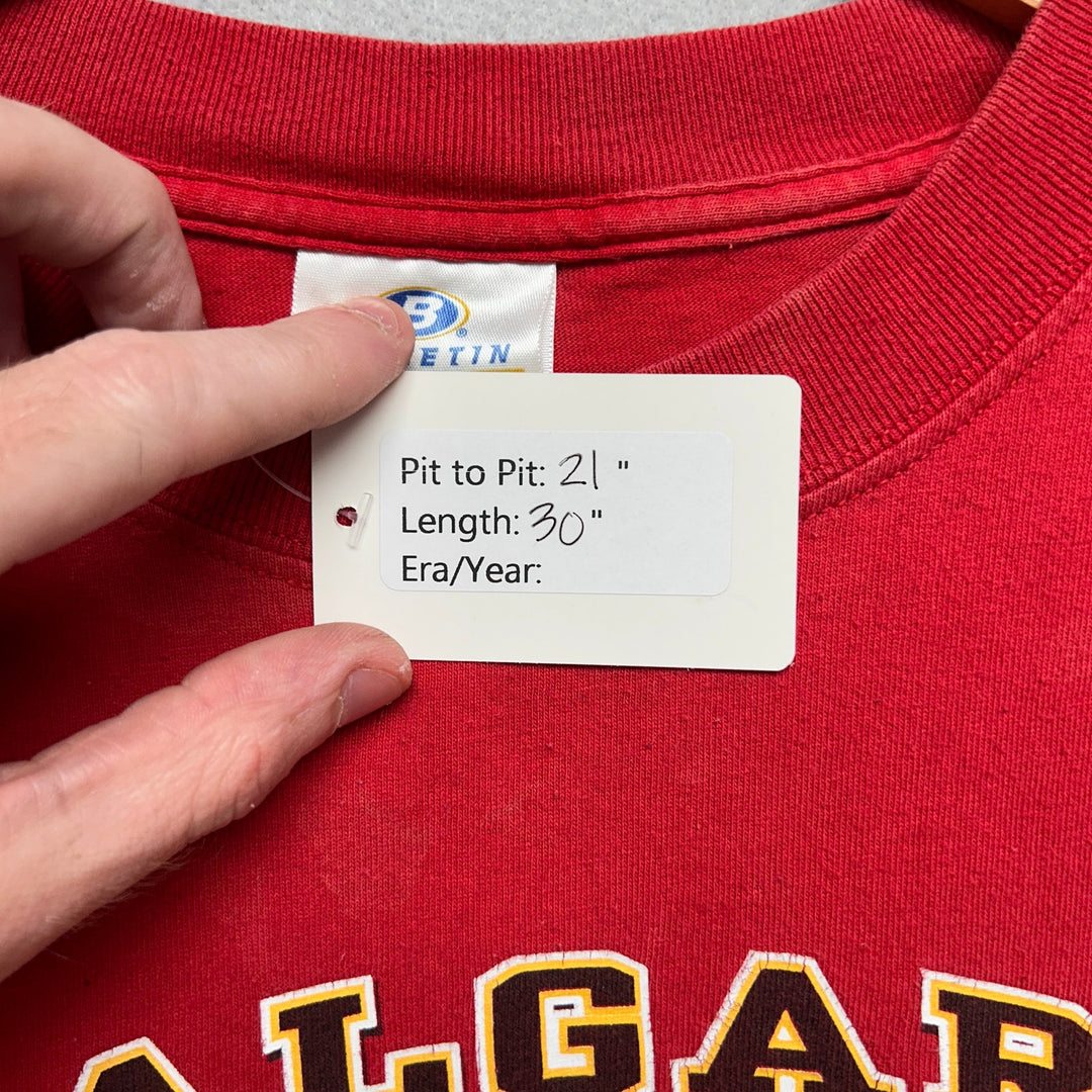 Vintage Calgary Flames NHL Hockey Red Shirt Size Large