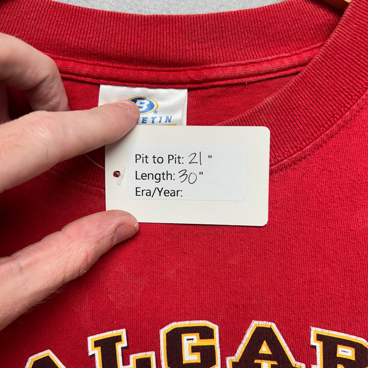 Vintage Calgary Flames NHL Hockey Red Shirt Size Large