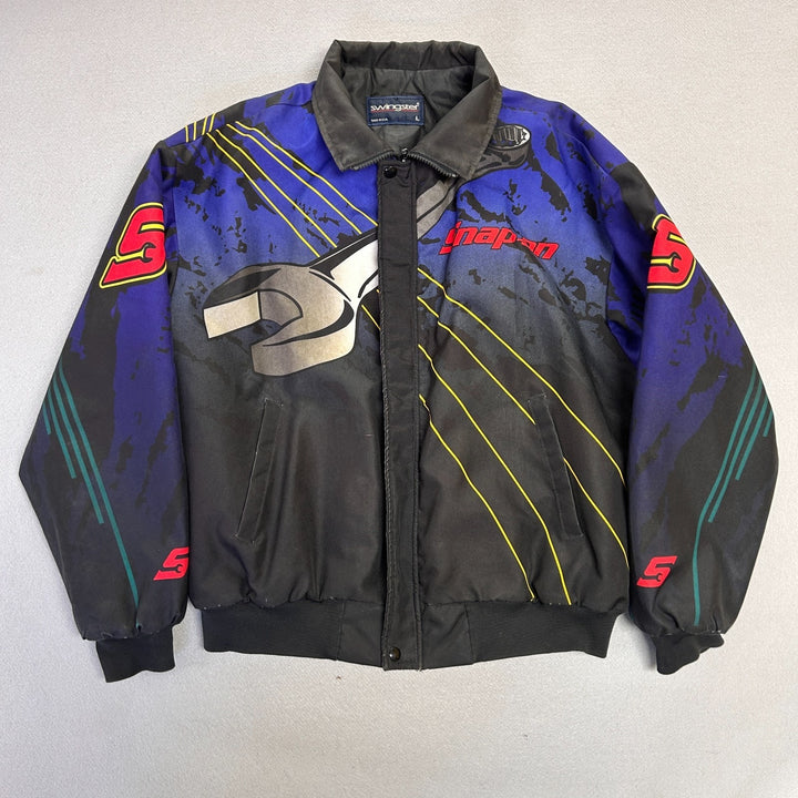 Vintage Snap-On Tools Jacket Racing Bomber Full Zip AOP Men's Size Large