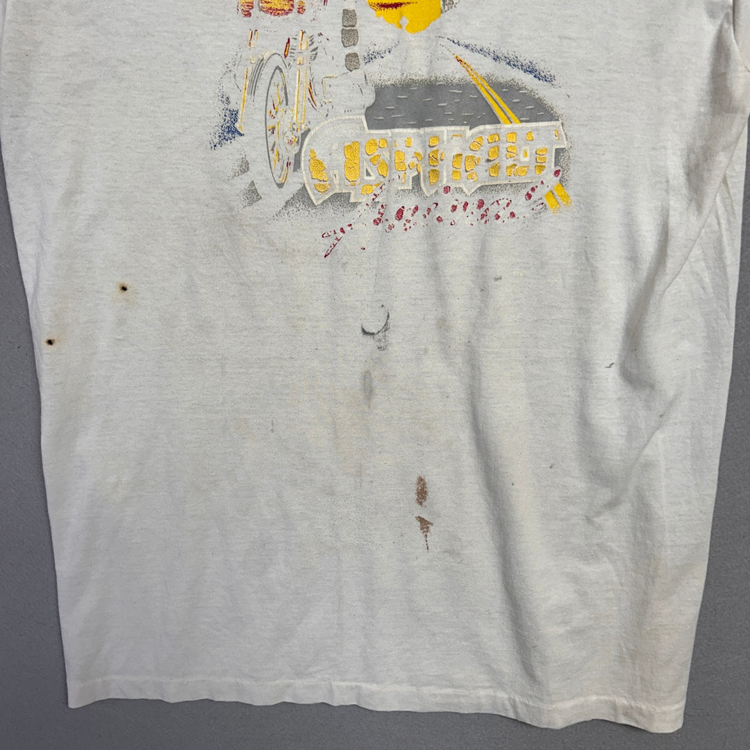 Vintage Thrashed Asphalt Animal Biker T Shirt Size Large