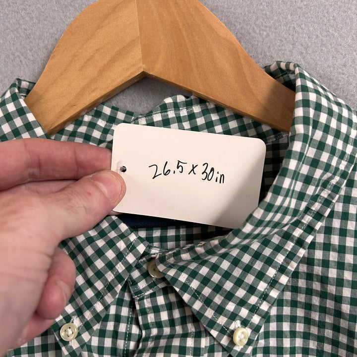 Vintage Polo Ralph Lauren Green Gingham Plaid Shirt Size XXL