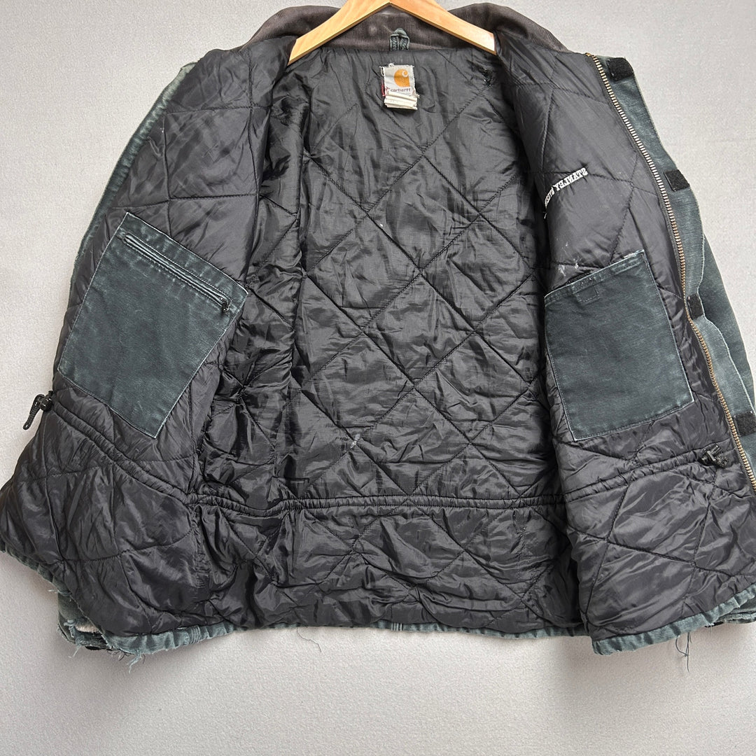 Vintage Carhartt C03 BLK Full Zip Work Wear Jacket Distressed 48