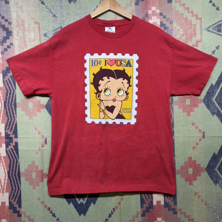 Betty Boop Vintage Stamp T Shirt Size Large 2000s