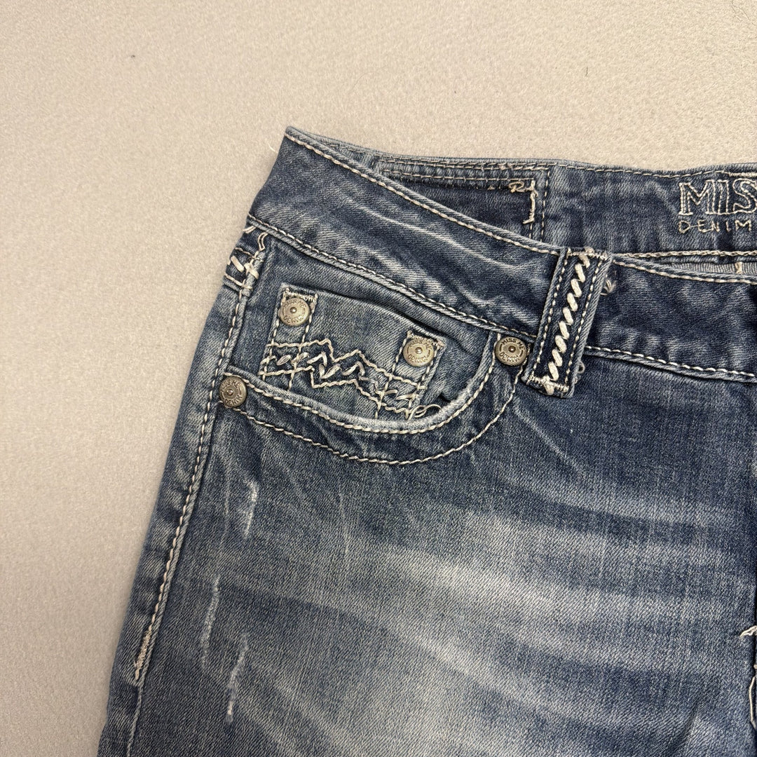 Vintage Miss Me Y2K Embellished Pocket  Jeans Size 28