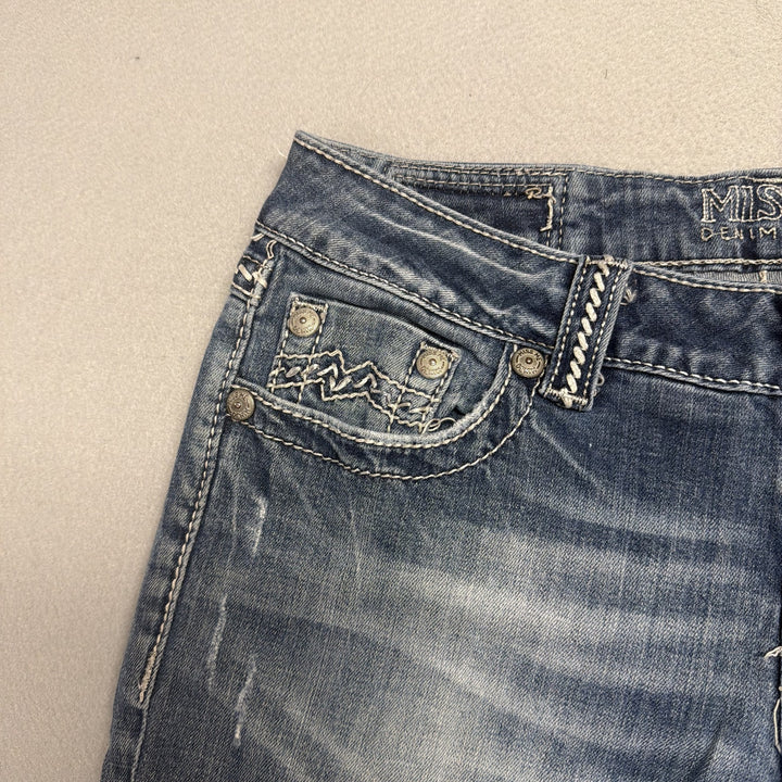 Vintage Miss Me Y2K Embellished Pocket  Jeans Size 28