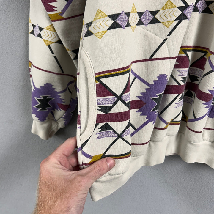 Vintage Western Aztec Art Unlimited All over Print Sweatshirt Size Large