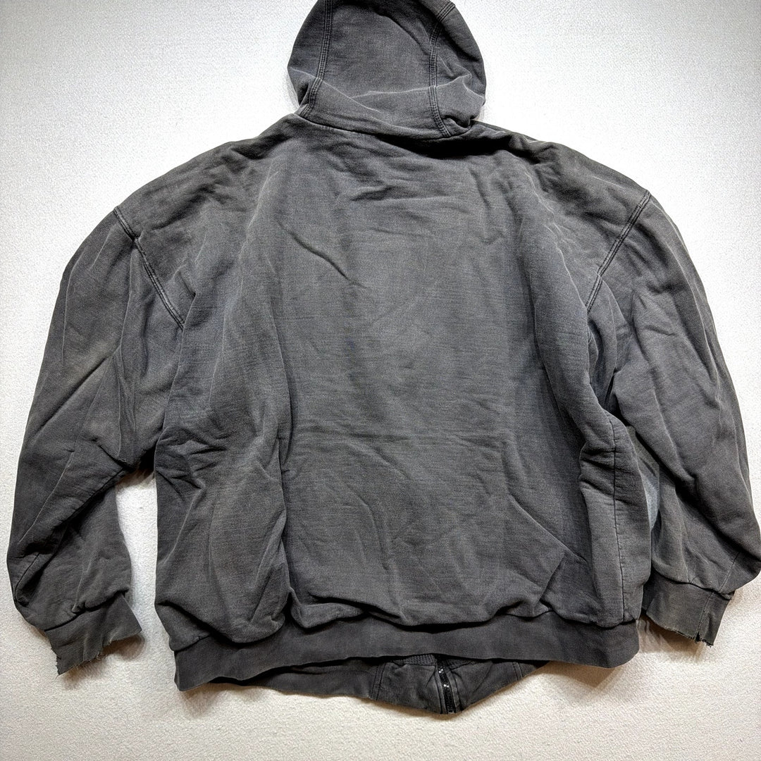 Vintage Black Thermal Lined Hoodie Size XXL