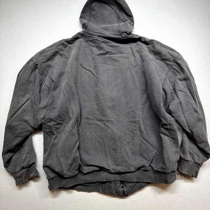 Vintage Black Thermal Lined Hoodie Size XXL