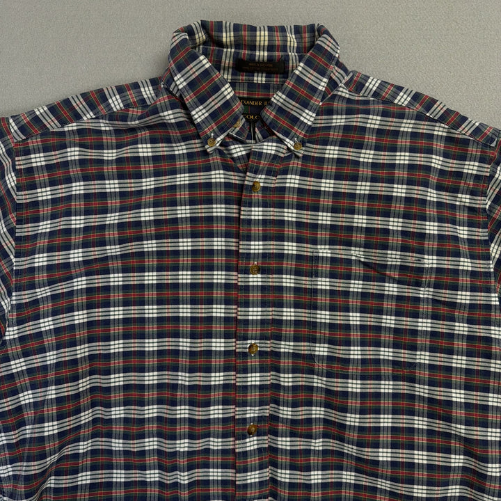 Vintage Alexander Julian Plaid  Button Down Shirt Size Large