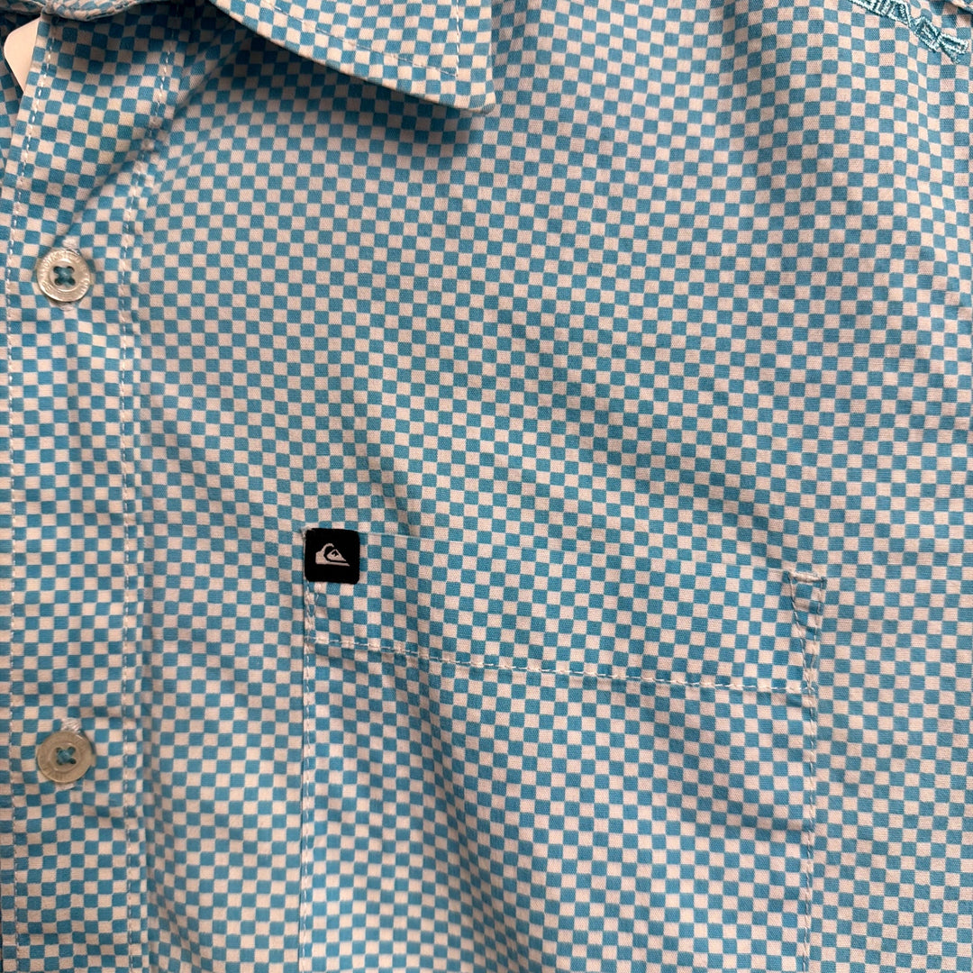 Vintage Quiksilver Y2K Checkerboard Button Down Shirt Size Medium