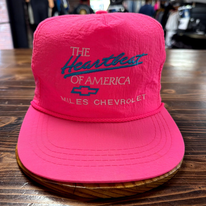 Vintage Chevy Heartbeat of America Pink Nylon Hat