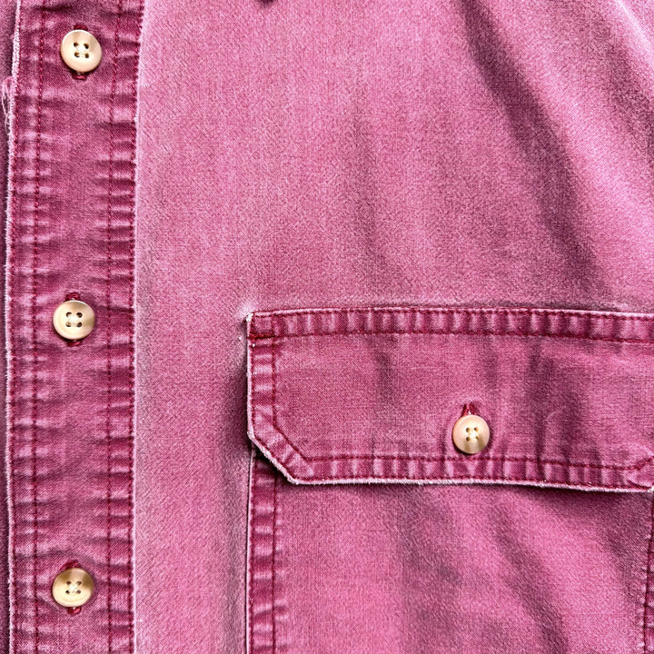 Vintage LL Bean Burgundy Button Down Shirt size Large
