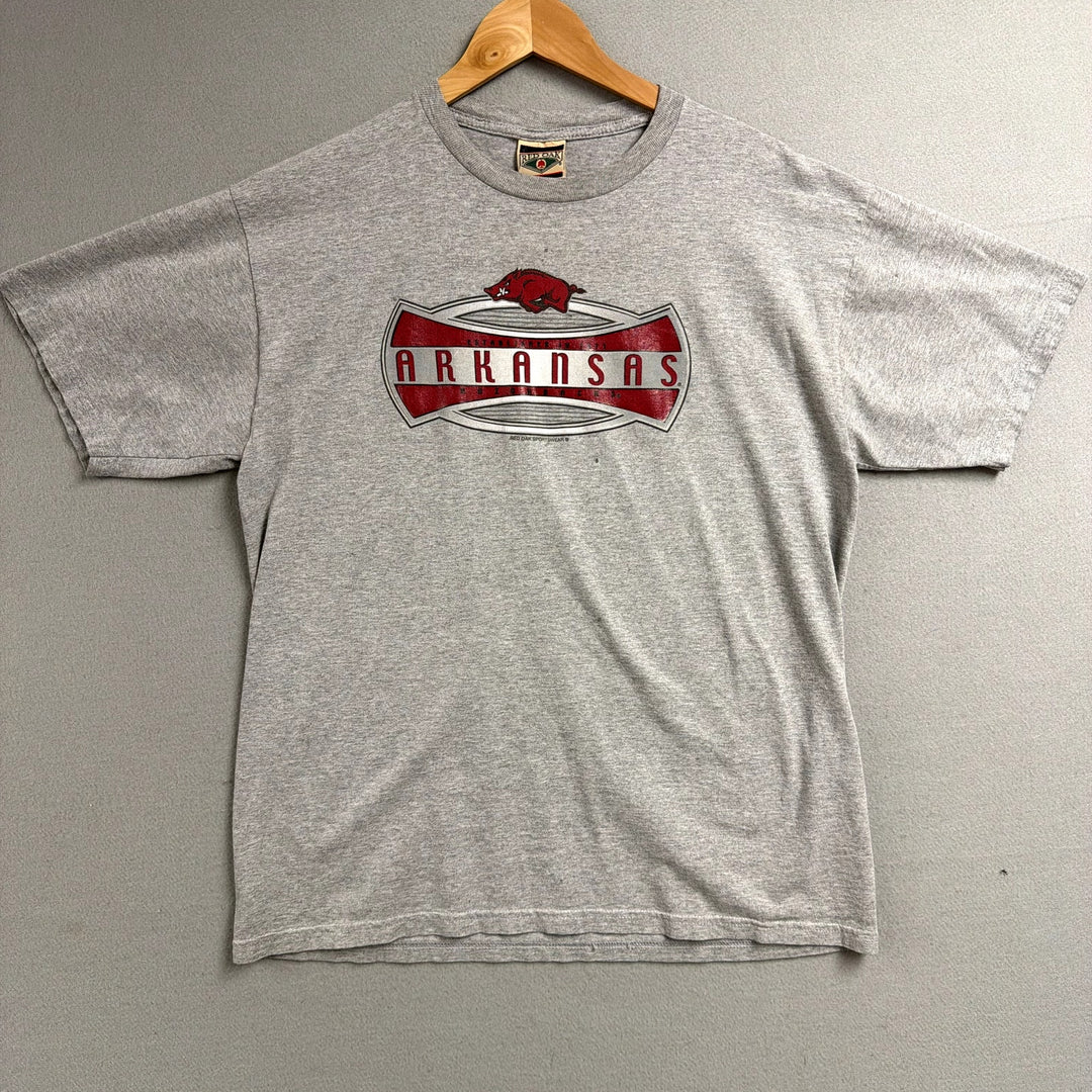 Vintage University Of Arkansas Gray T Shirt Size Large