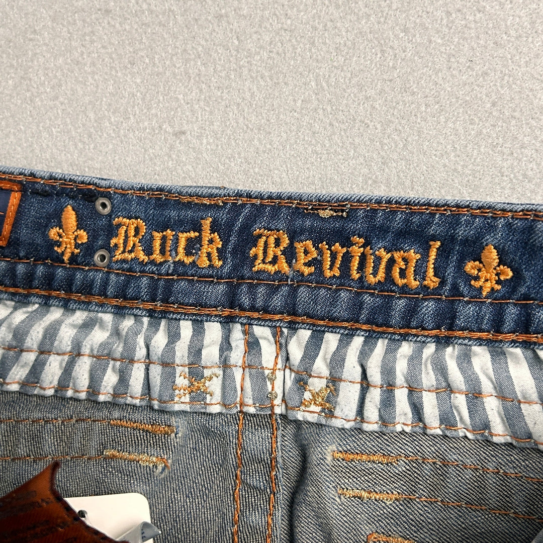 Women's Rock Revival Paula Boot Cut Big Stitch Jeans 34x32