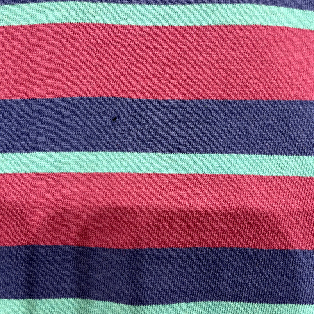 Vintage Striped Long Sleeve Mock Neck Shirt size Large