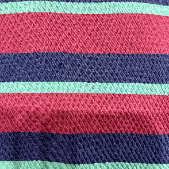 Vintage Striped Long Sleeve Mock Neck Shirt size Large