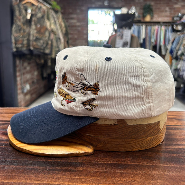Vintage Fly Fishing Lure Embroidered Snapback Hat