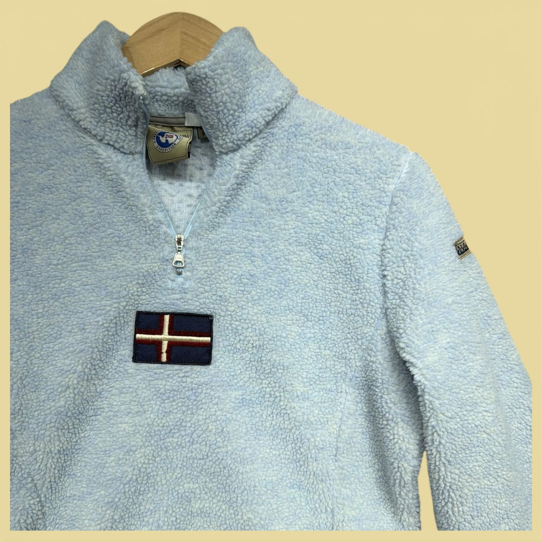 Vintage Napapijri Womens  Blue Fleece Jacket Size Small