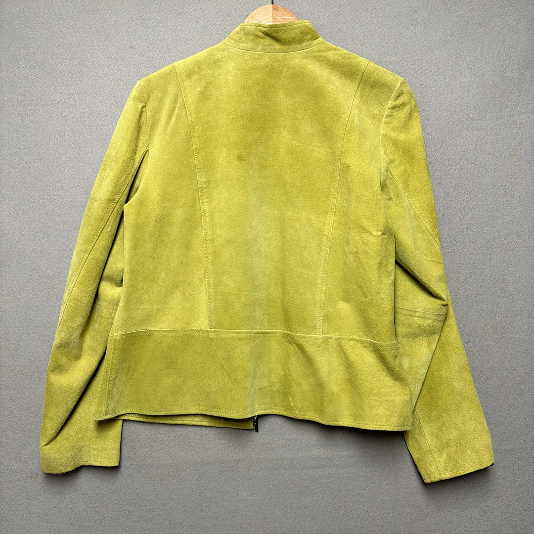 Broken Zipper Y2K Green Leather Jacket Size Large