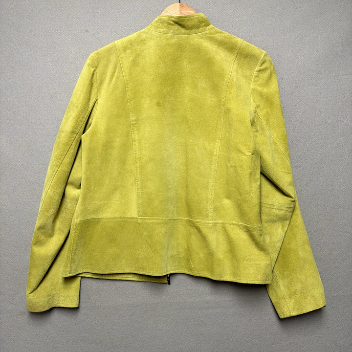 Broken Zipper Y2K Green Leather Jacket Size Large