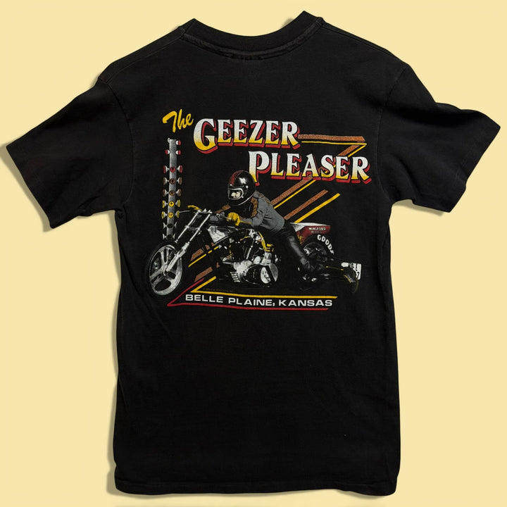 VTG Nungesser Engineering Geezer Pleaser 80s Harley Drag Racing T Shirt Medium